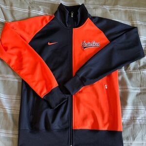 Nike Orioles Men's Black and Orange Varsity Jacket